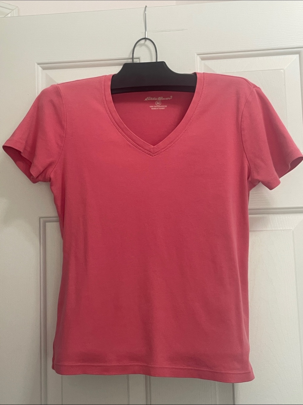 Eddie Bauer V-Neck Short Sleeve Tee - Coral Pink